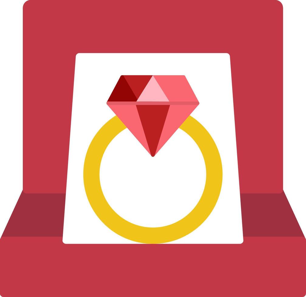Diamond Ring Flat Icon vector
