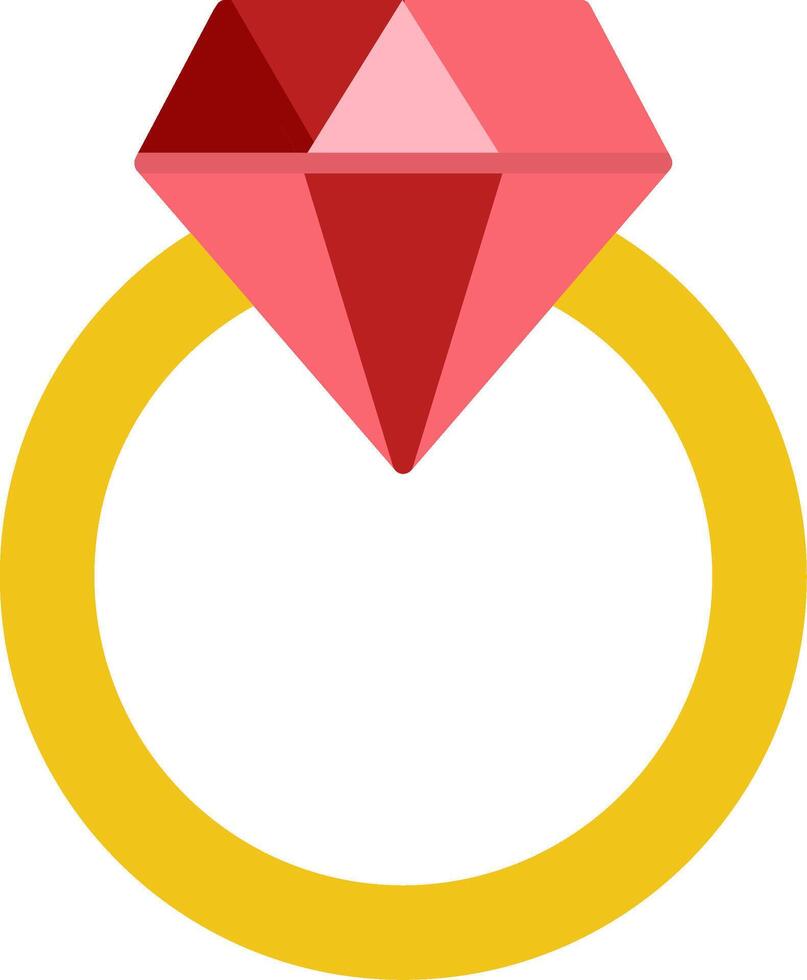 icono plano de anillo de diamantes vector