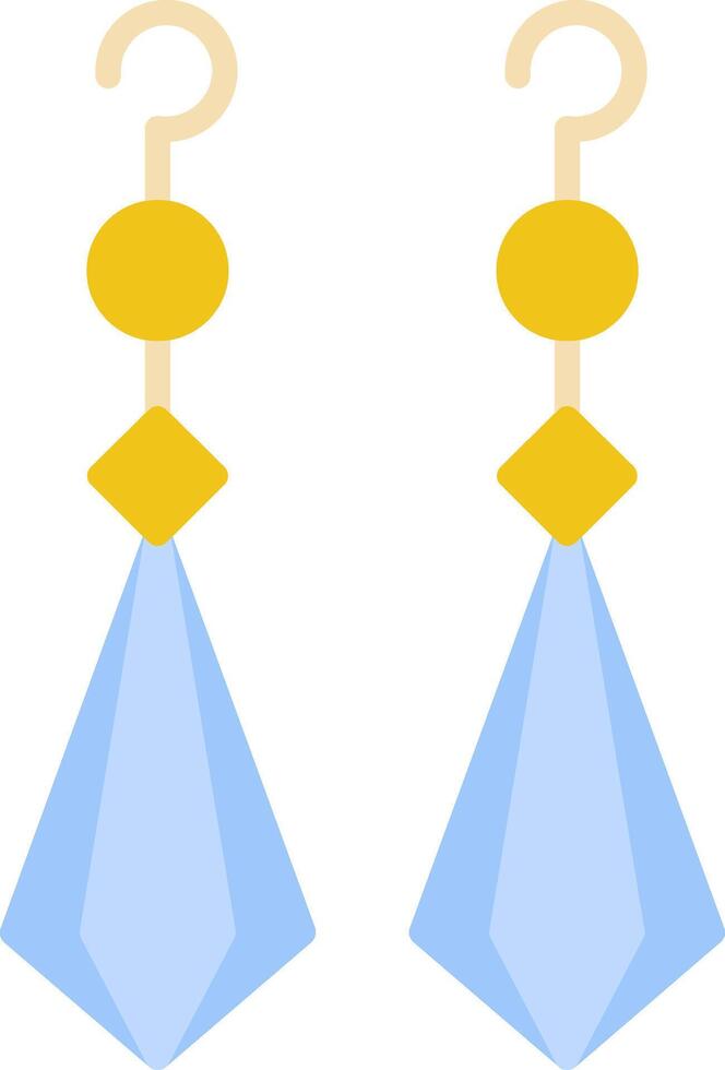 aretes, plano, icono vector