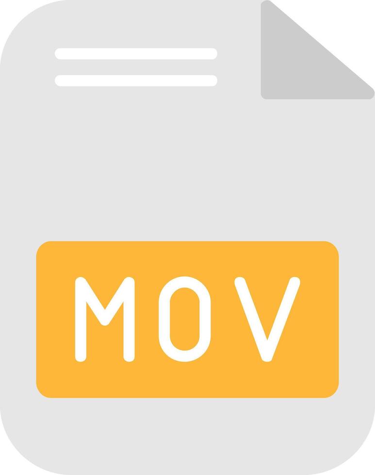 Mov File Flat Icon vector
