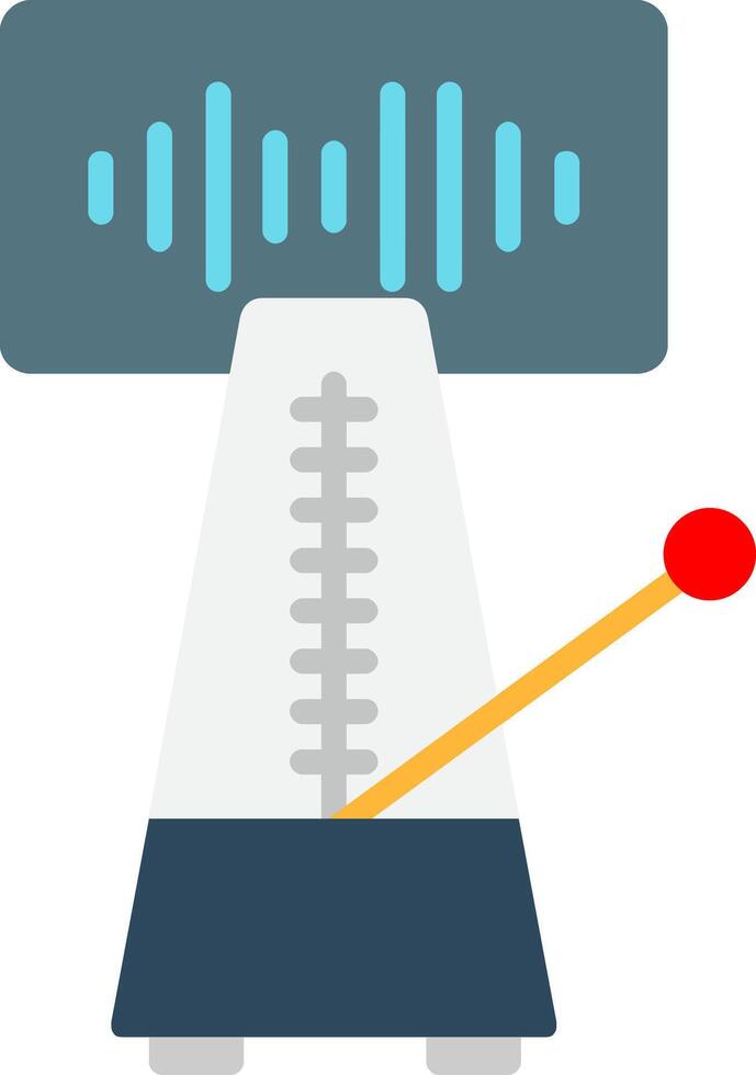 metrónomo icono plano vector