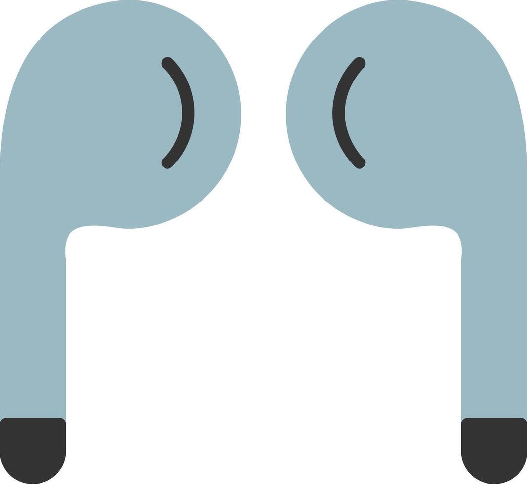 auriculares plano icono vector