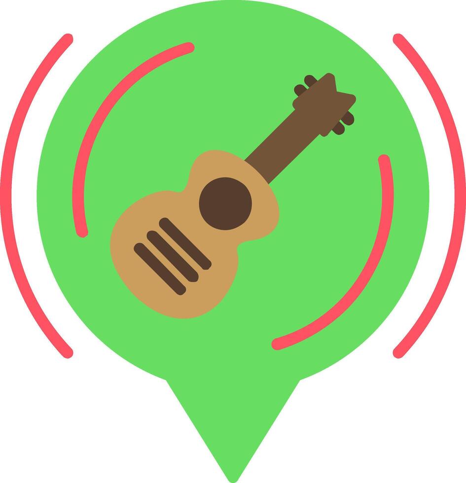 icono plano de guitarra vector