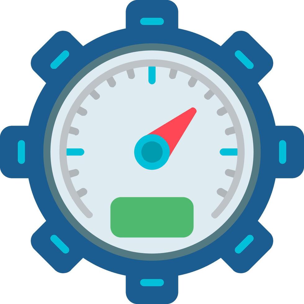 Pressure Gauge Flat Icon vector