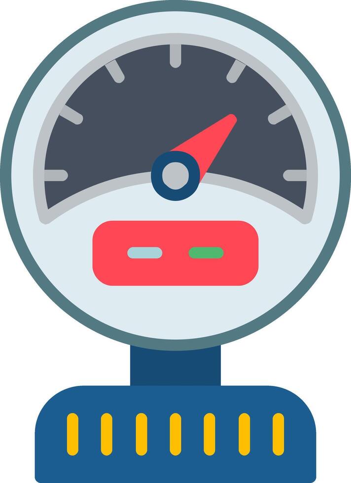 Pressure Gauge Flat Icon vector