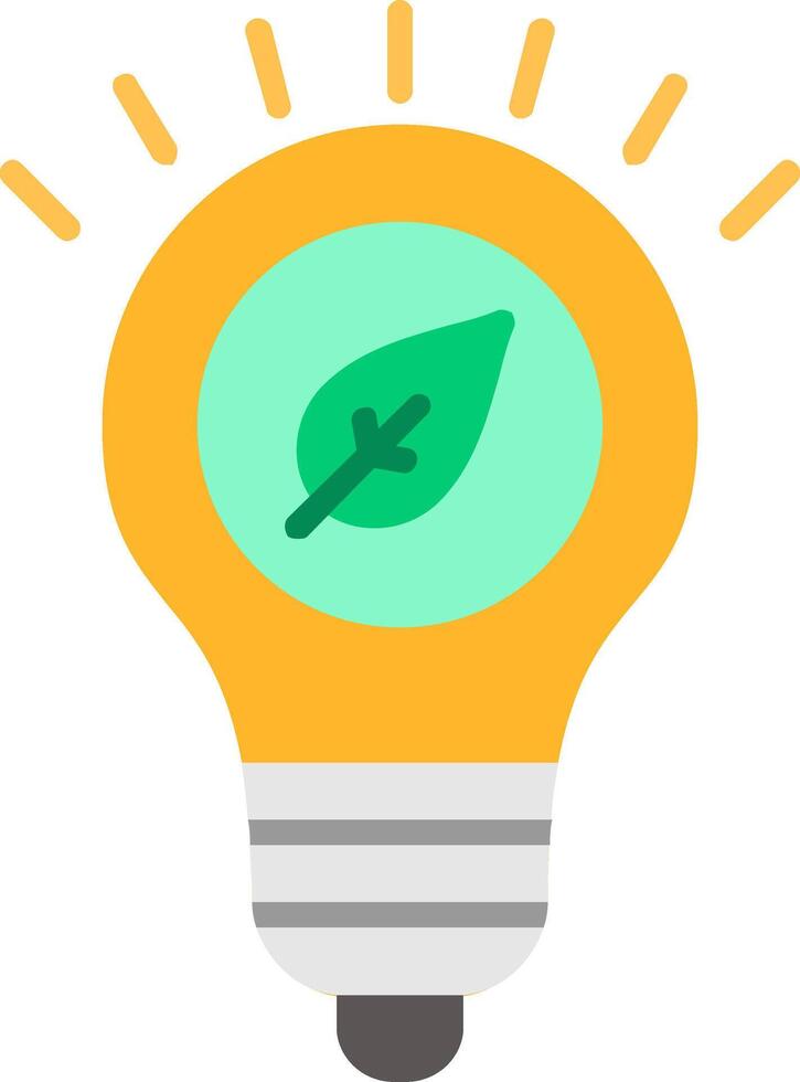 Energy Saving Flat Icon vector