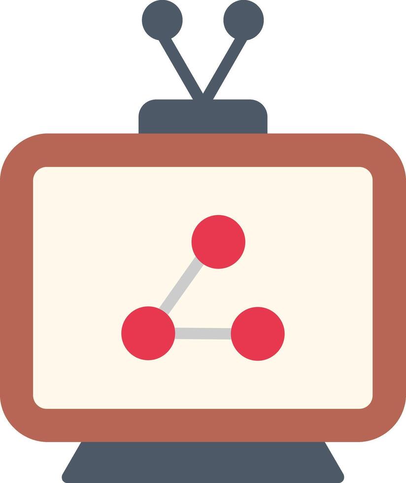 icono de televisión plana vector