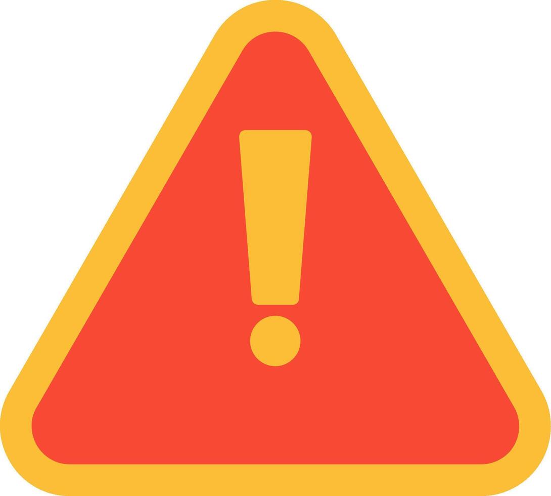 Warning Sign Flat Icon vector