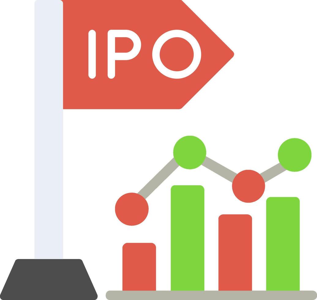 Initial Public Offering Flat Icon vector