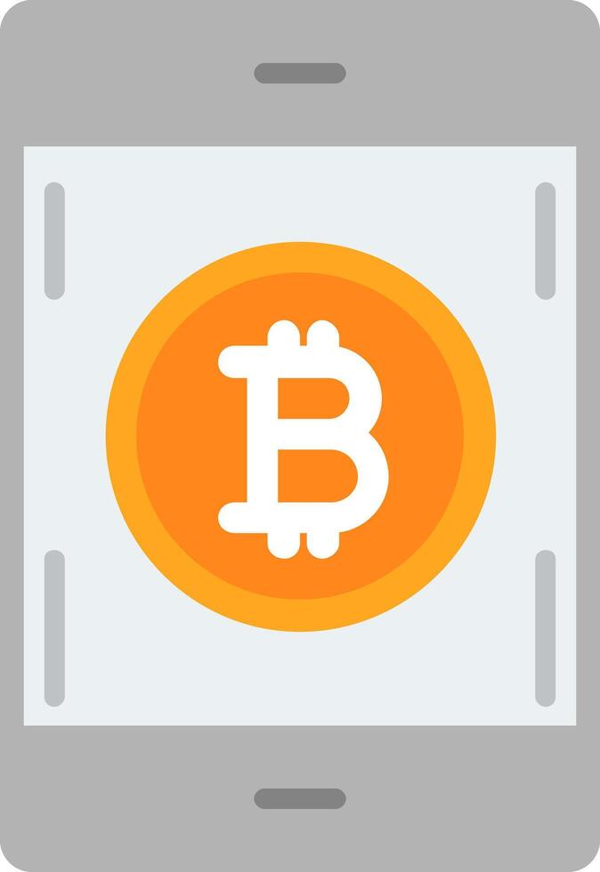 bitcoin pagar plano icono vector