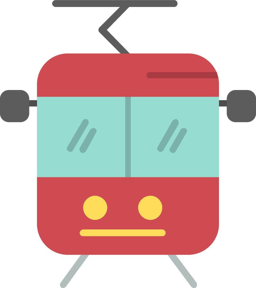 Tram Flat Icon vector