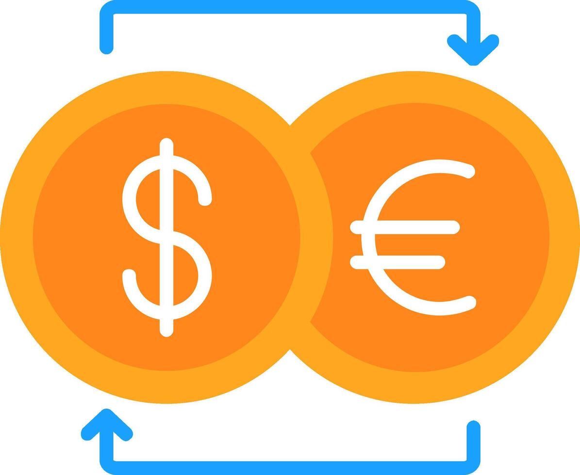 Currency Exchnage Flat Icon vector