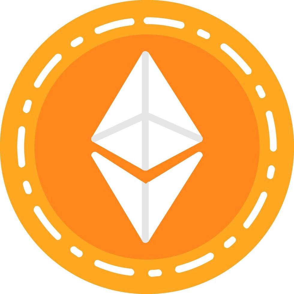 Ethereum Coin Flat Icon vector