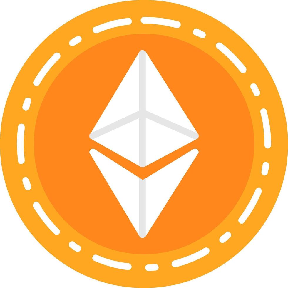 ethereum moneda plano icono vector