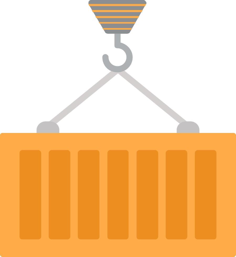 Container Loading Flat Icon vector