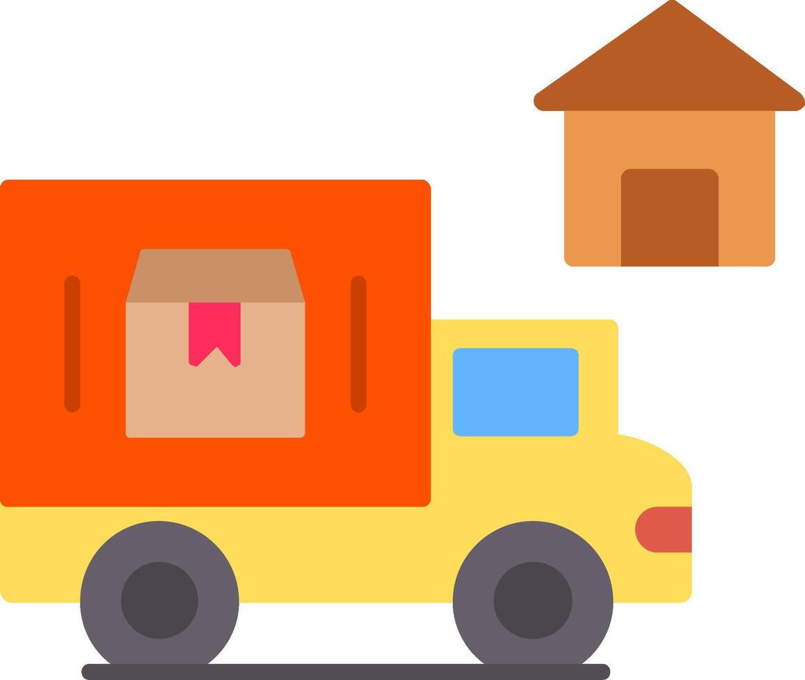 Home Delivery Flat Icon vector