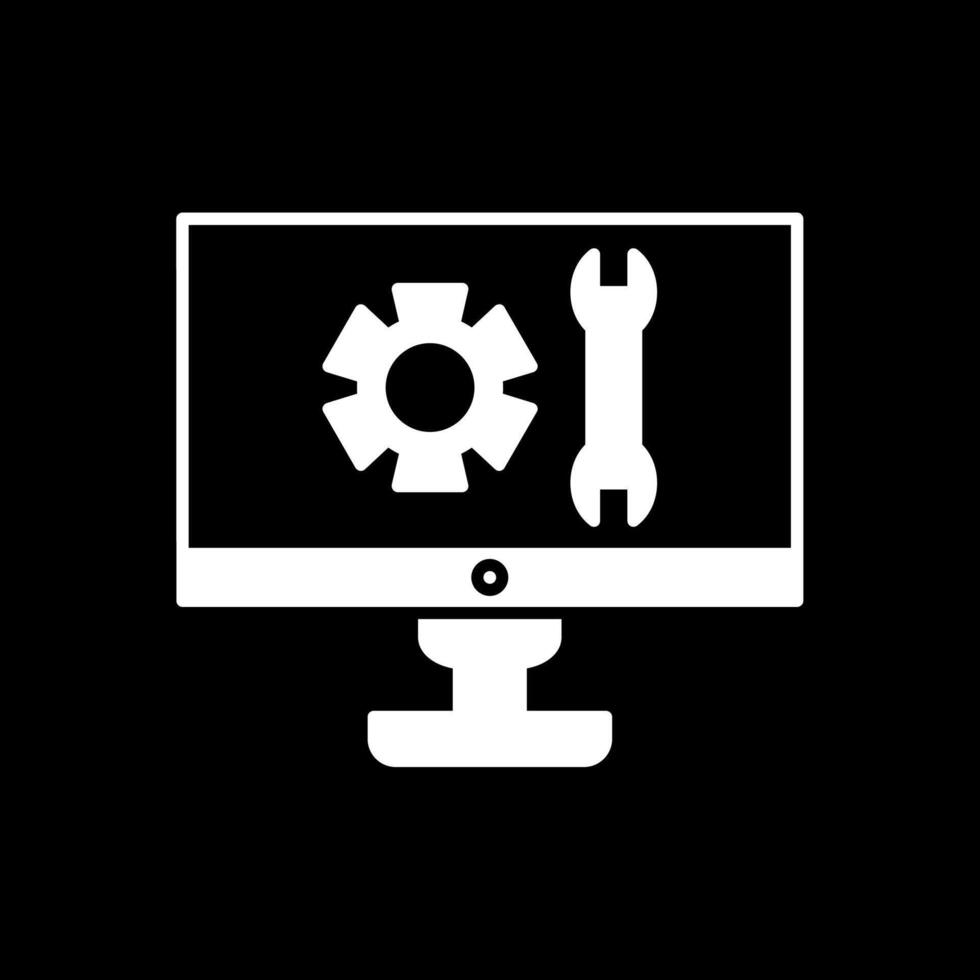 Technical Support Glyph Inverted Icon vector