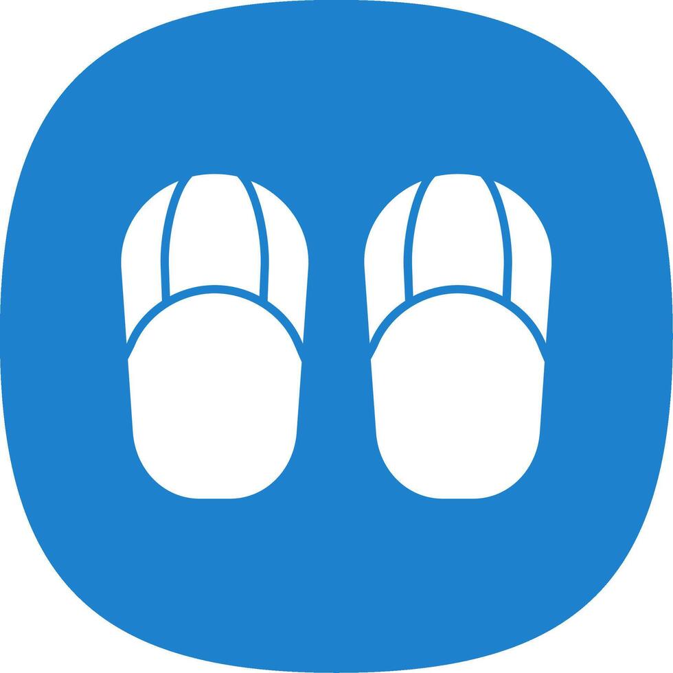 Sandals Glyph Curve Icon vector