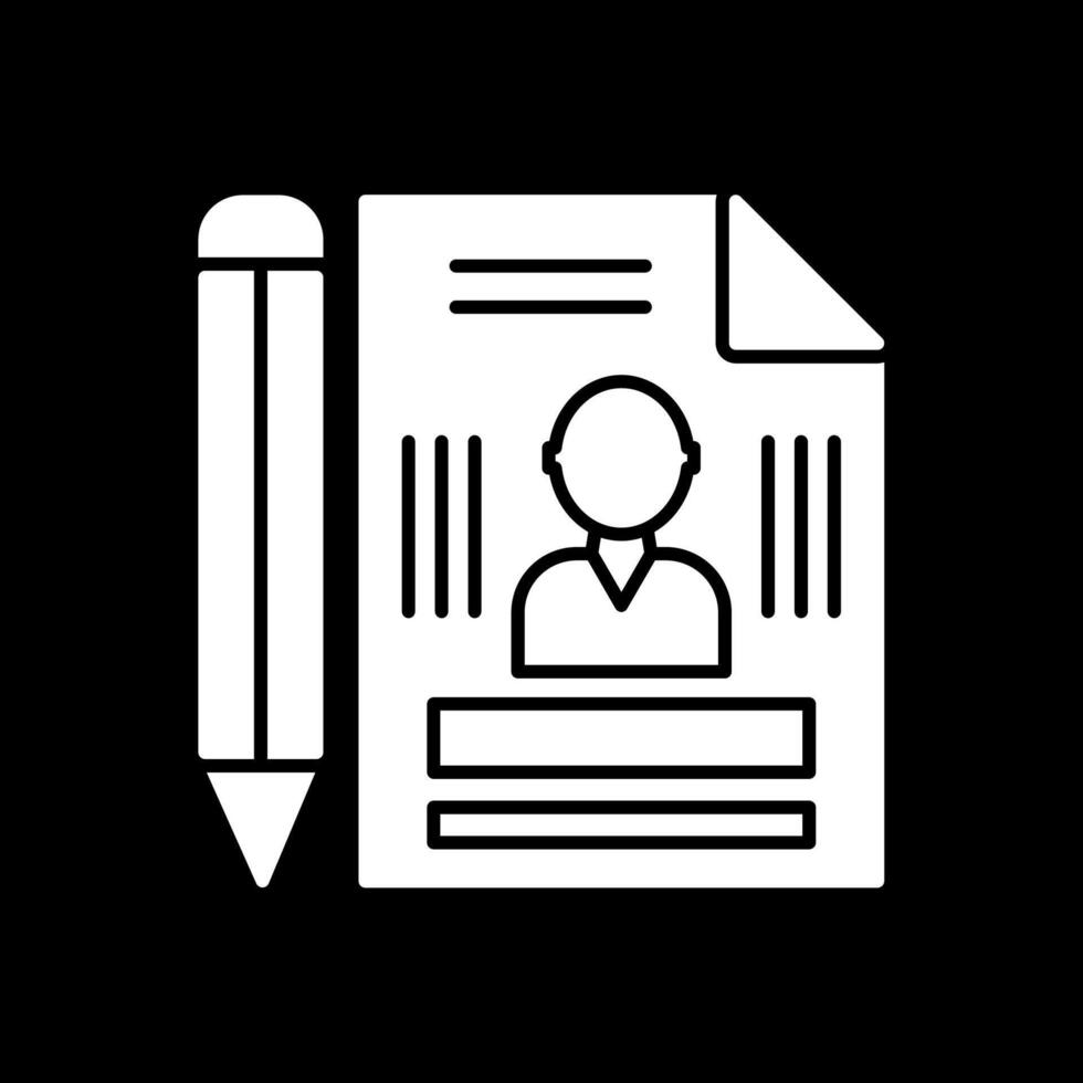Portfolio Glyph Inverted Icon vector