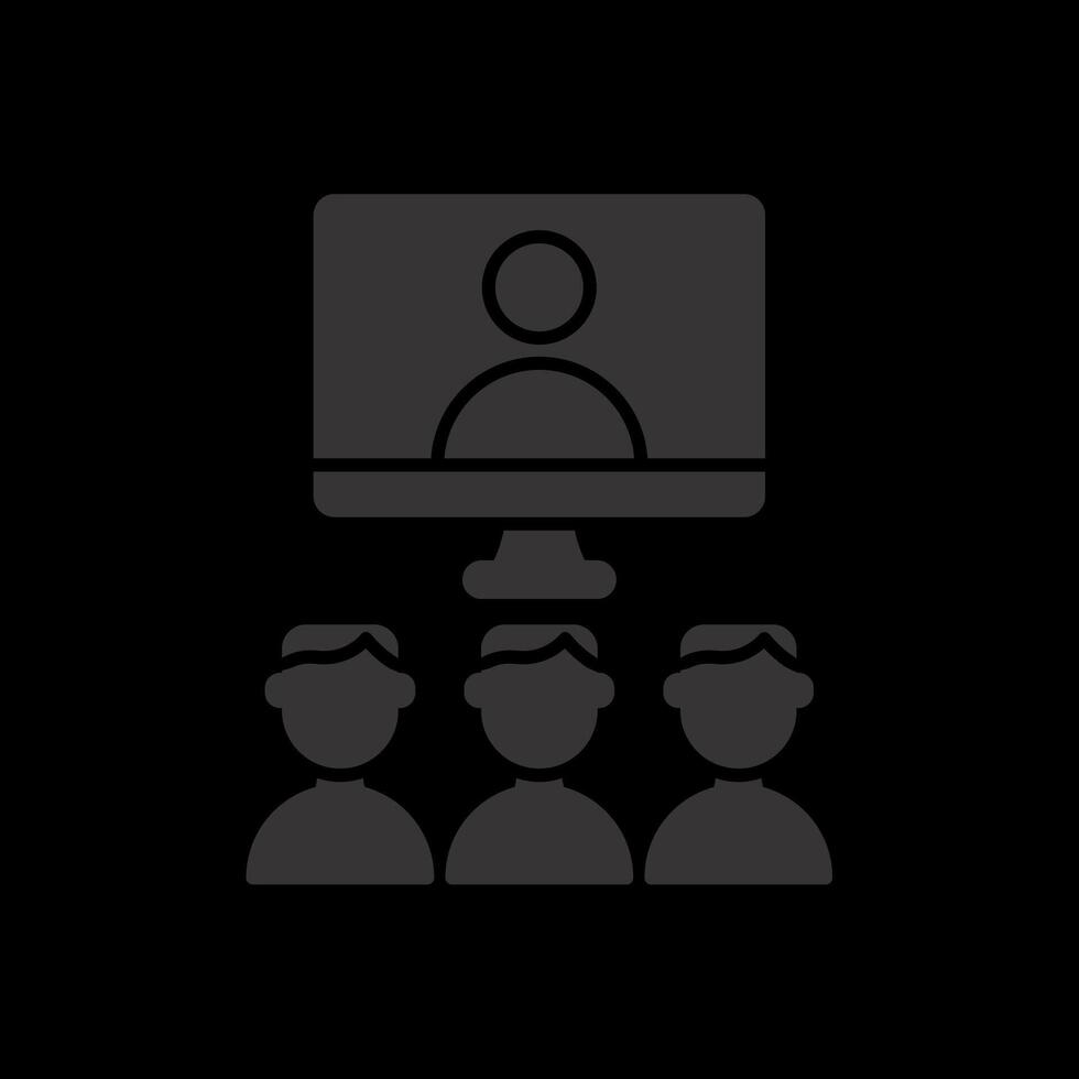 Virtual Class Glyph Inverted Icon vector