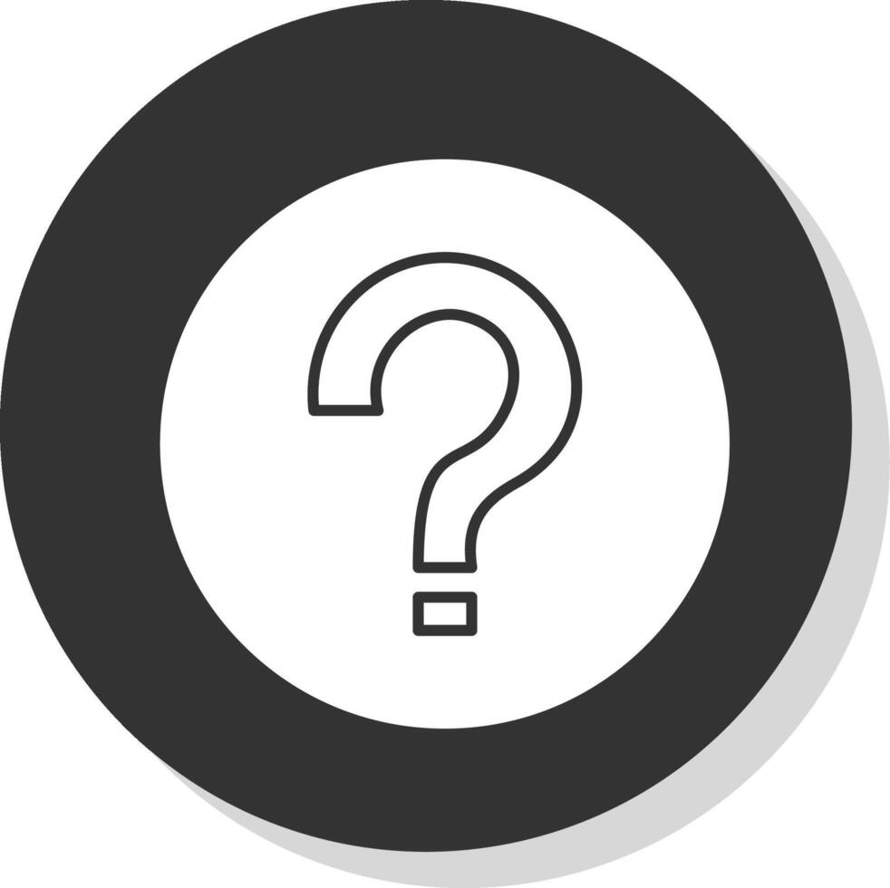 Question Glyph Grey Circle Icon vector