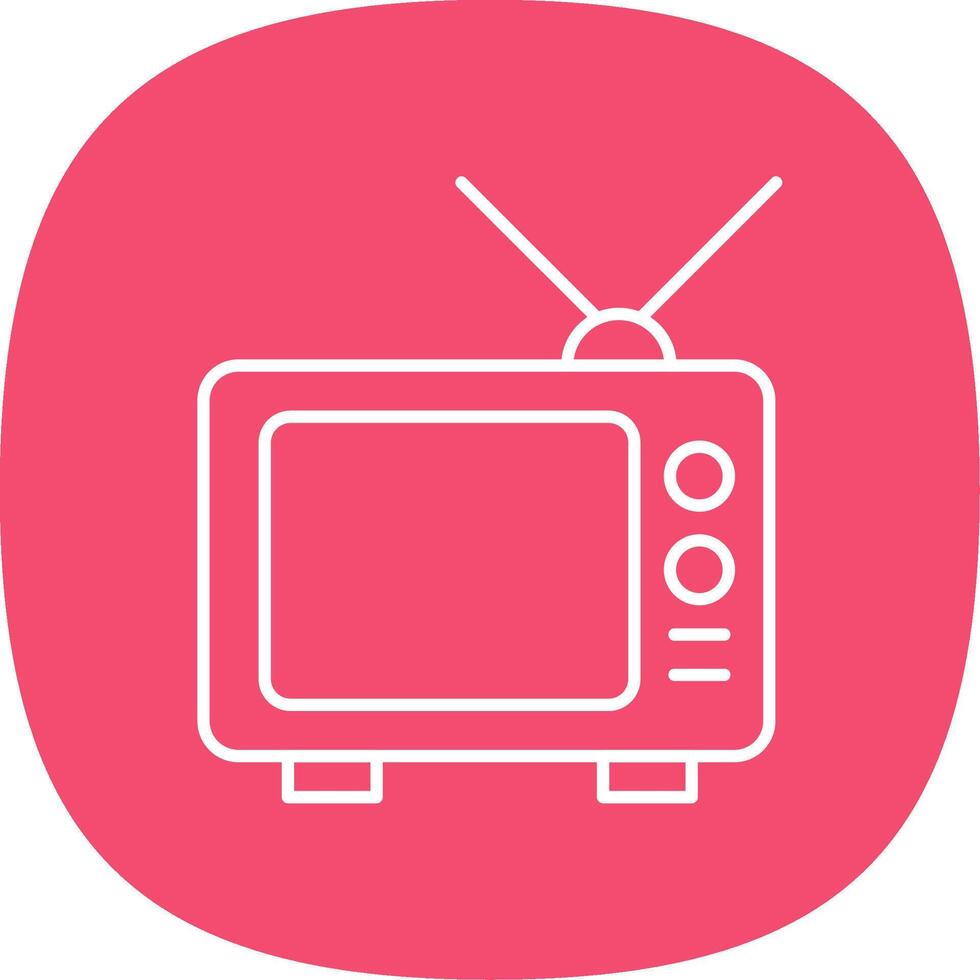 Television Line Curve Icon vector