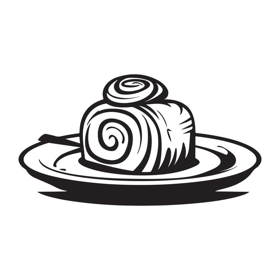 Roll Cake Design Art, Icons, and Graphics on white Background vector