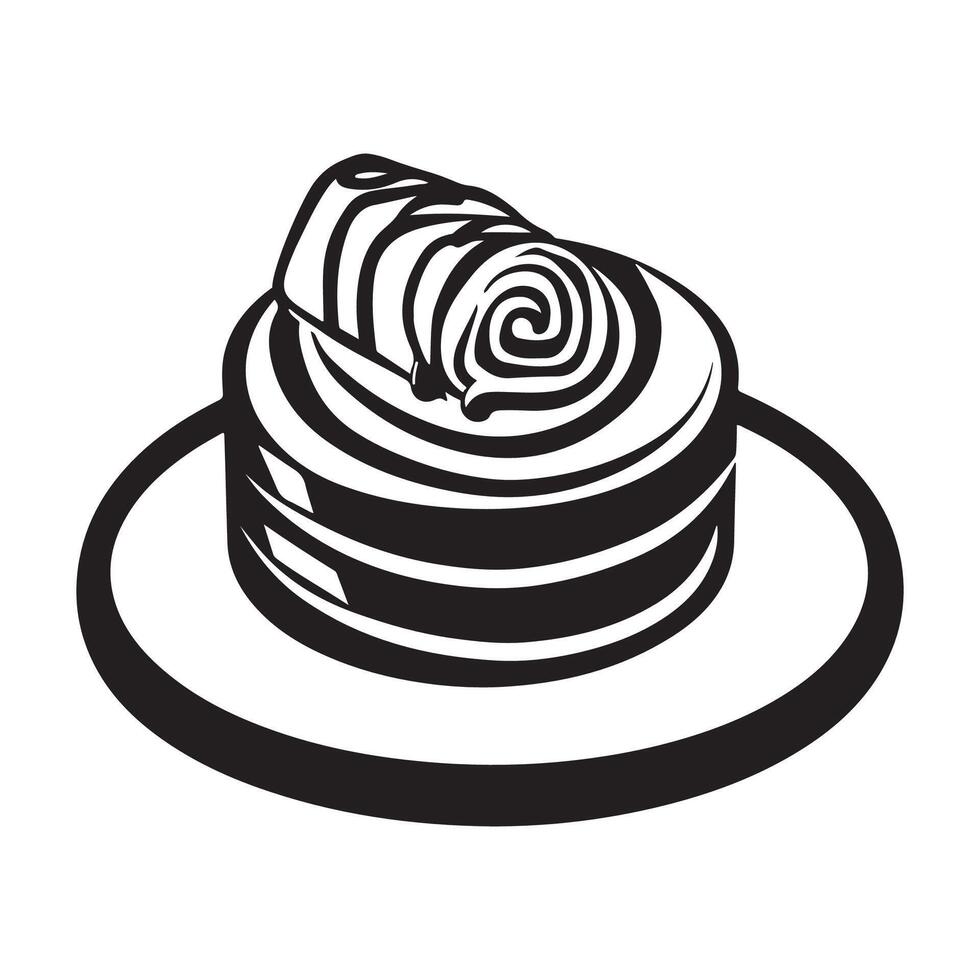 Roll Cake Design Art, Icons, and Graphics on white Background vector