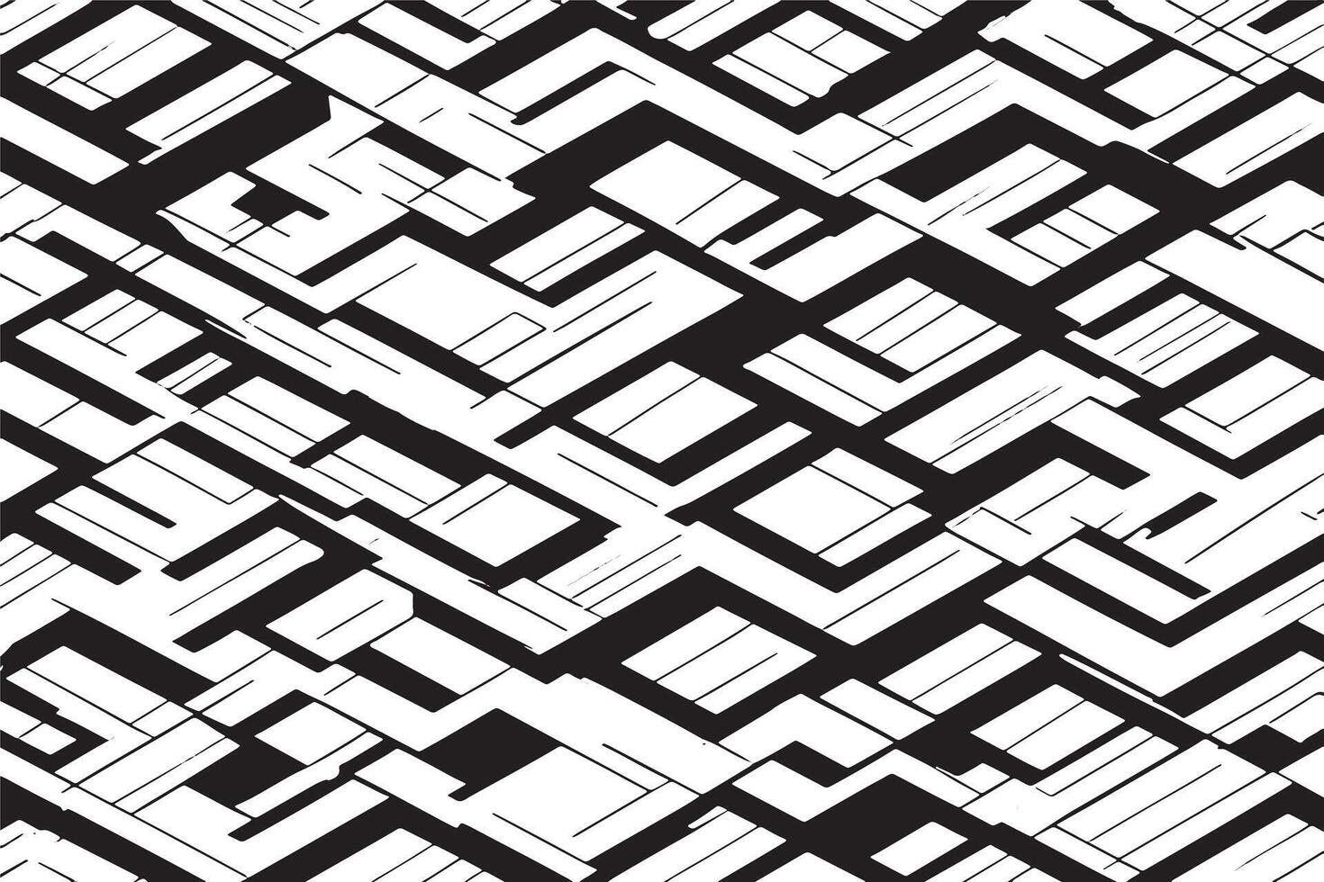 High-Resolution Black and White Geometric Maze Seamless Pattern Background vector