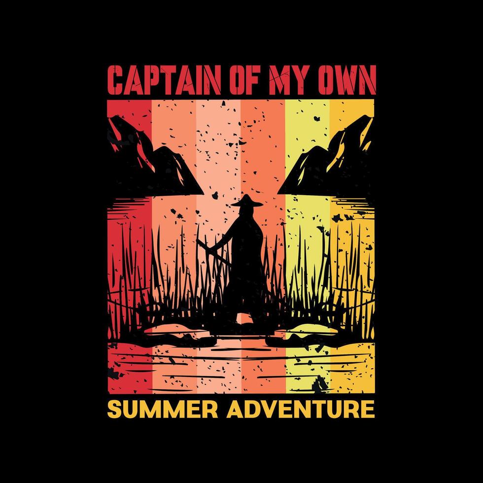 captain of my own summer adventure t shirt design vector