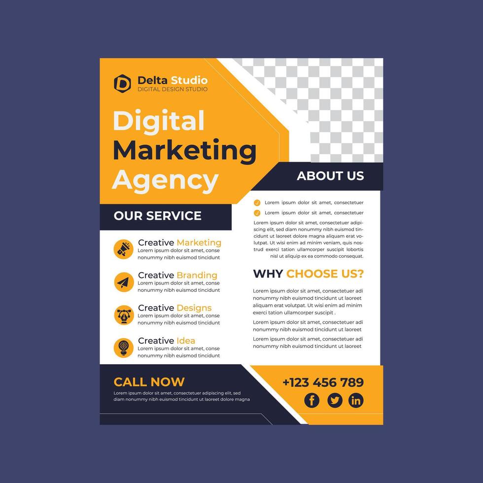 Digital Marketing Agency Social Media Design Template vector