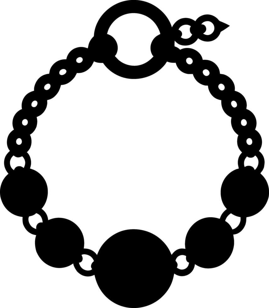 Black and white beads vector