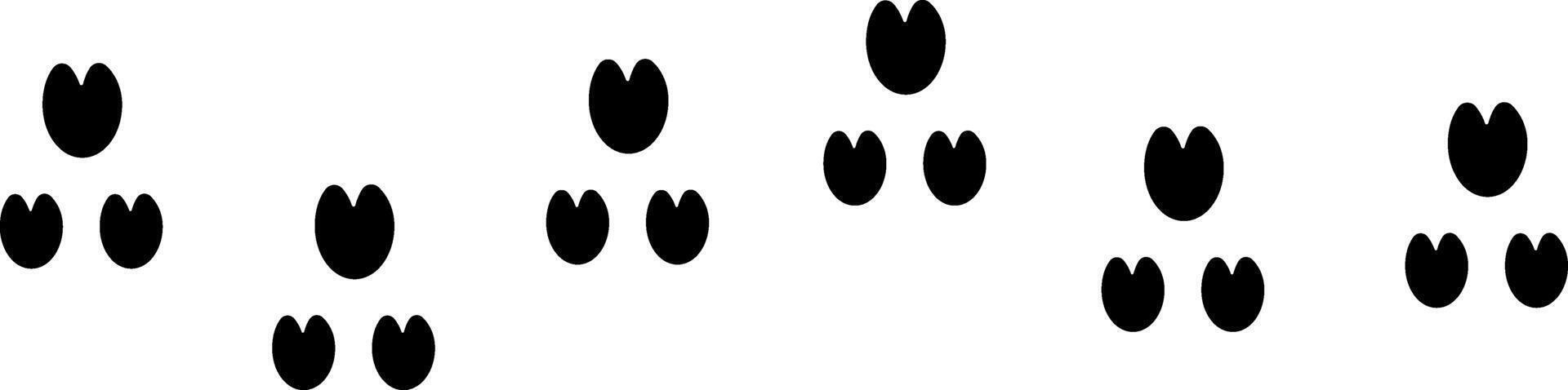 Horse paw footprint pattern set vector