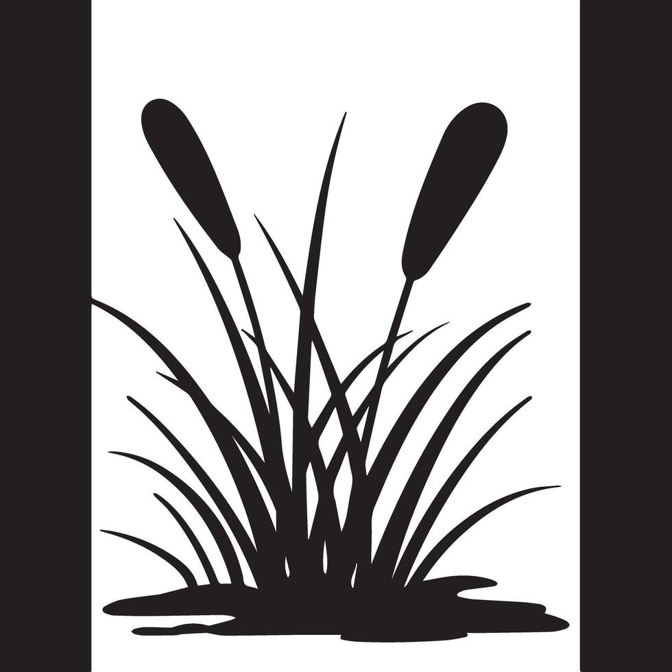 Silhouette Reed Plant Image vector