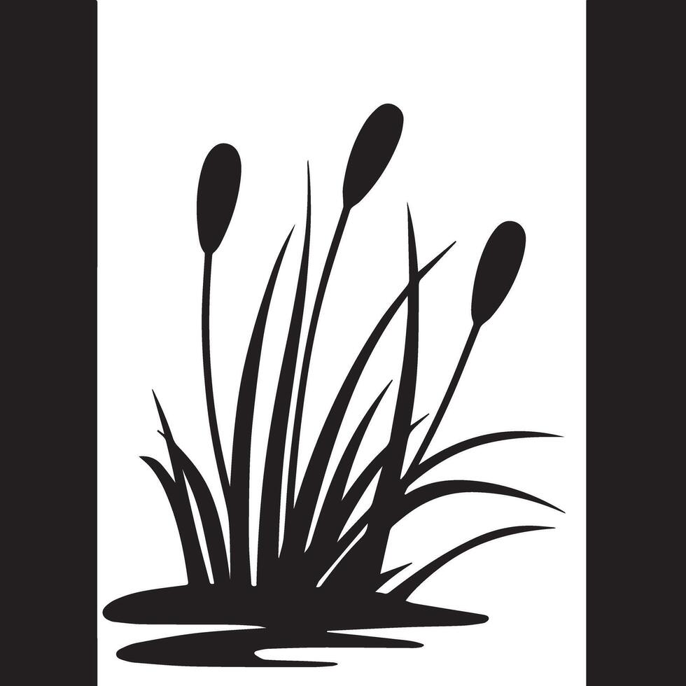 Silhouette Reed Plant Image vector