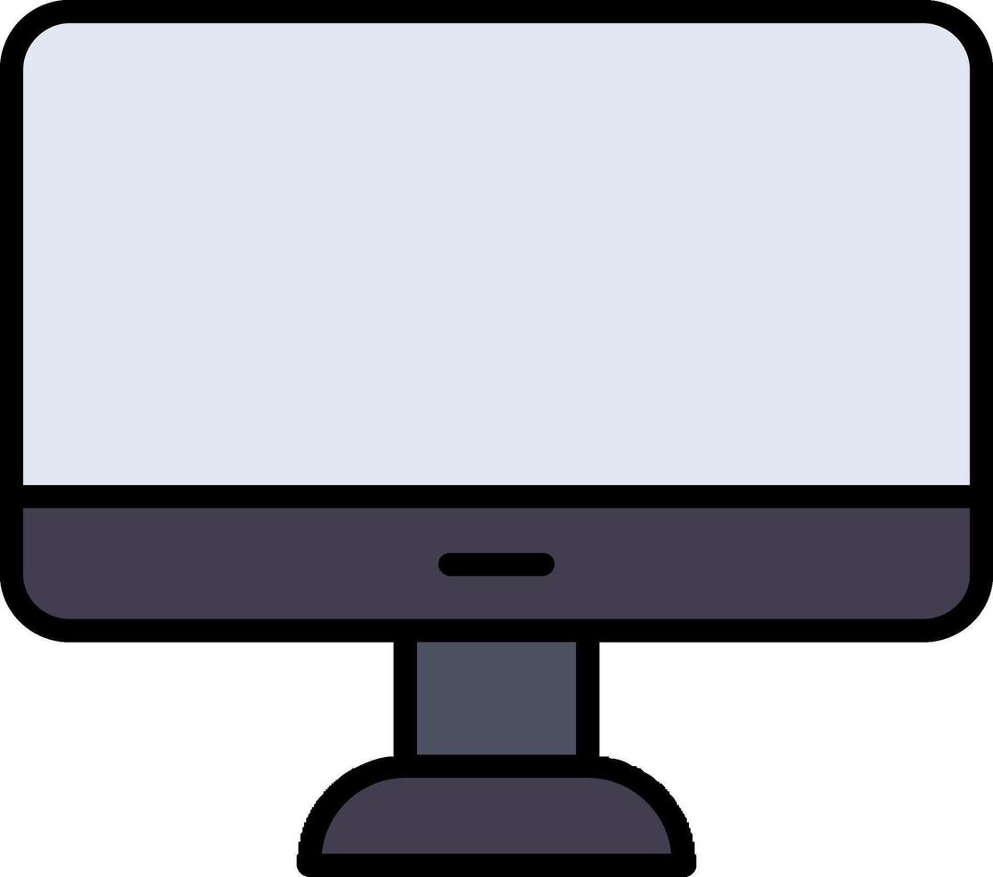 Monitor Line Filled Icon vector