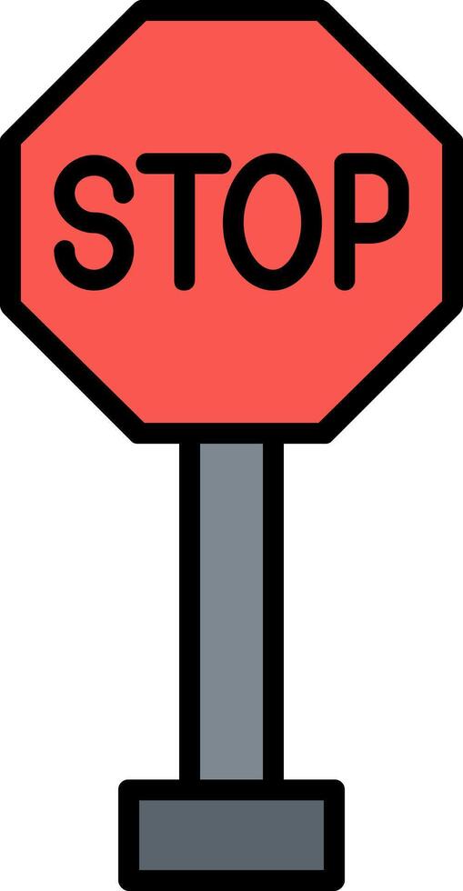 Stop Sign Line Filled Icon vector
