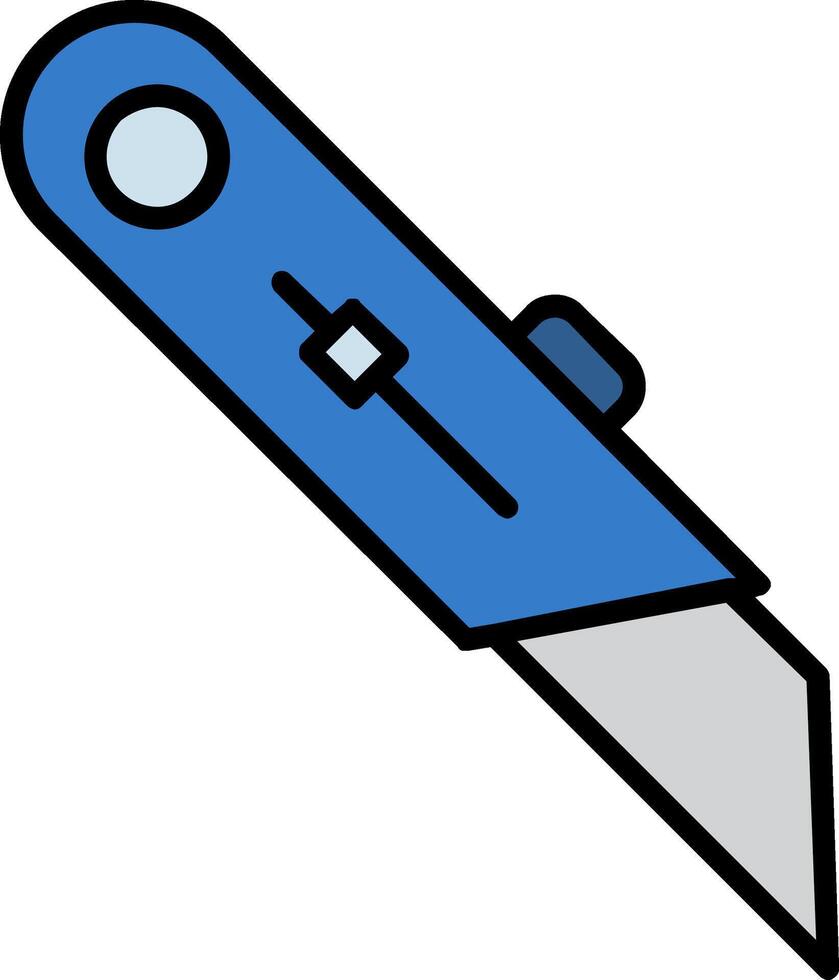 Utility Knife Line Filled Icon vector
