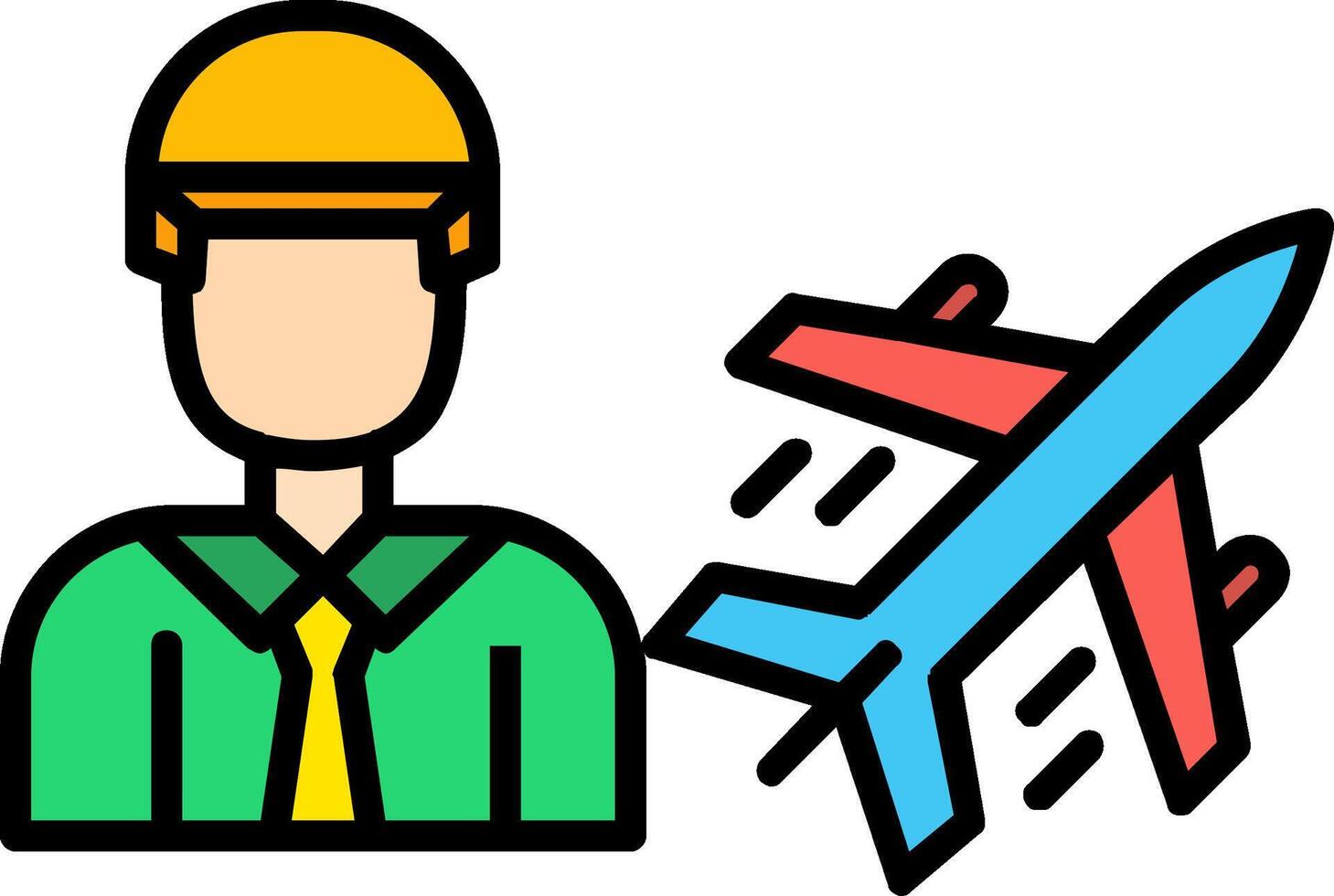 Air Engineer Line Filled Icon vector