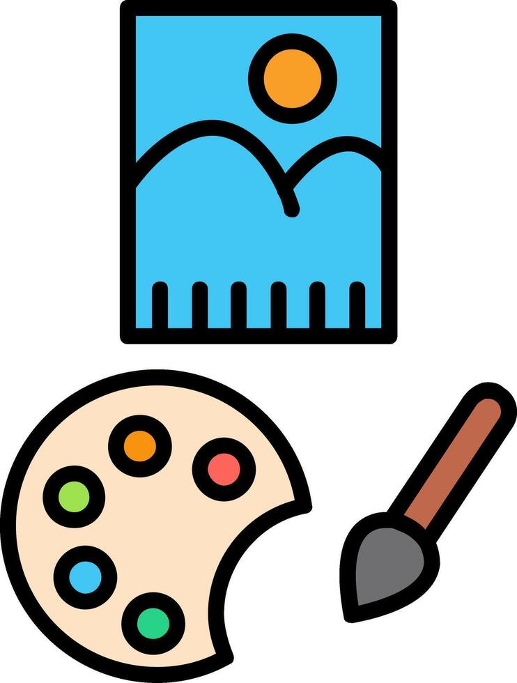 Painting Line Filled Icon vector