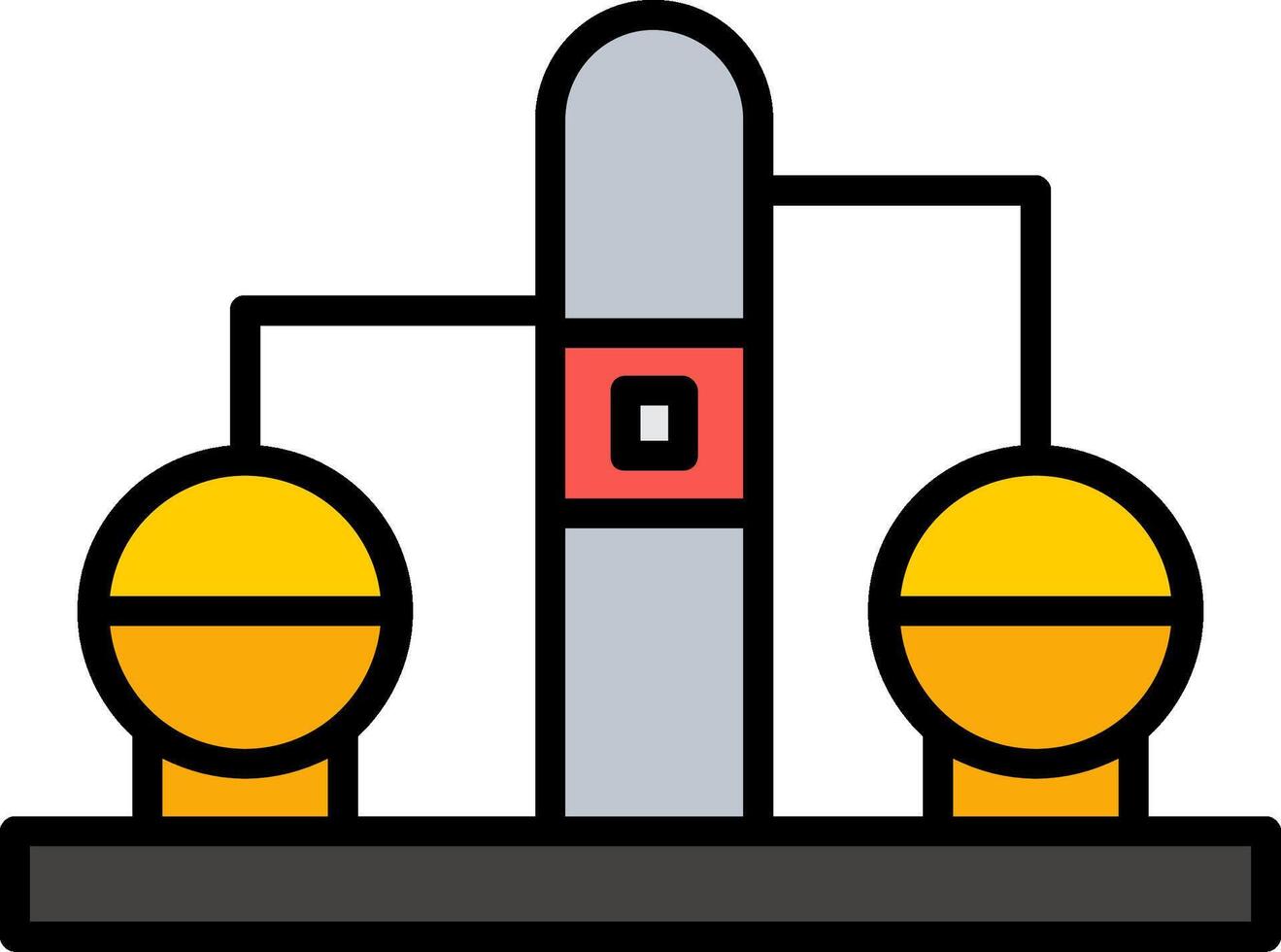 Refinery Line Filled Icon vector