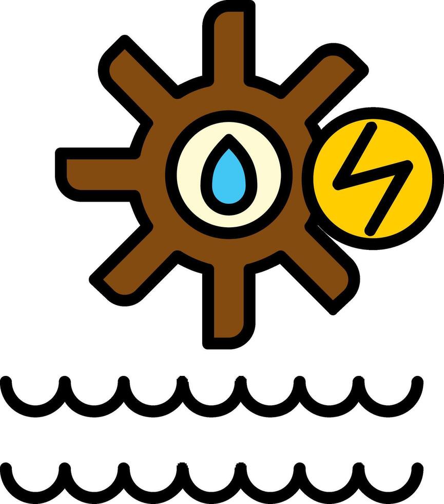 Hydro Power Line Filled Icon vector