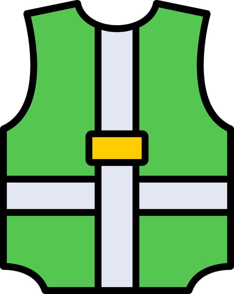 Safety Jacket Line Filled Icon vector