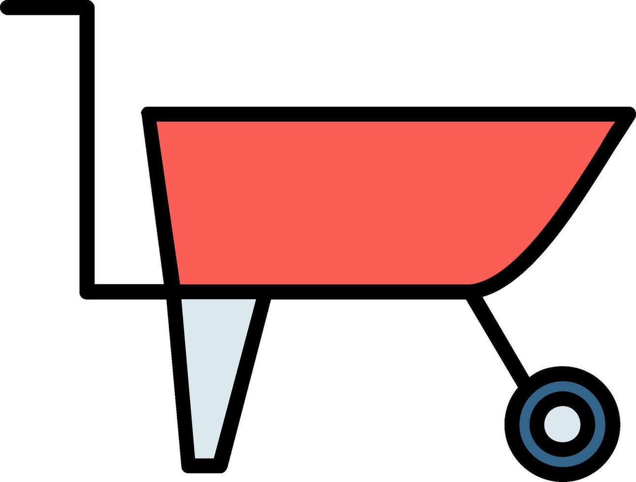 Wheelbarrow Line Filled Icon vector