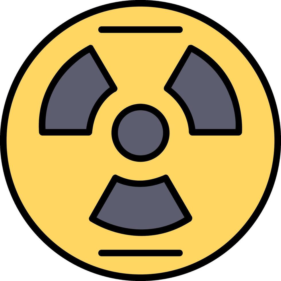 nuclear línea lleno icono vector