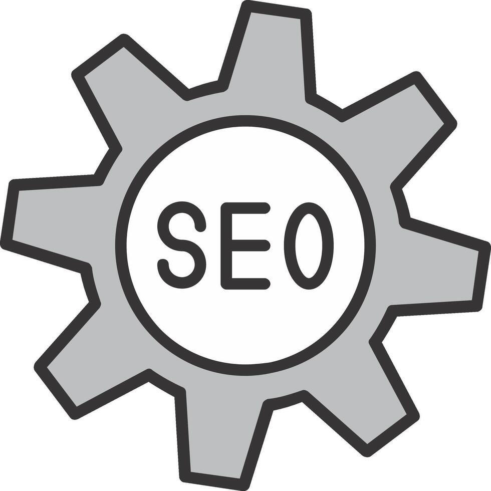 seo línea lleno icono vector