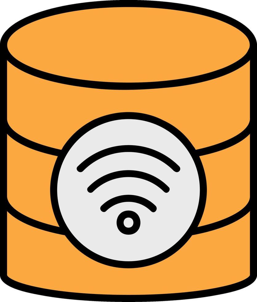 Wireless Database Line Filled Icon vector