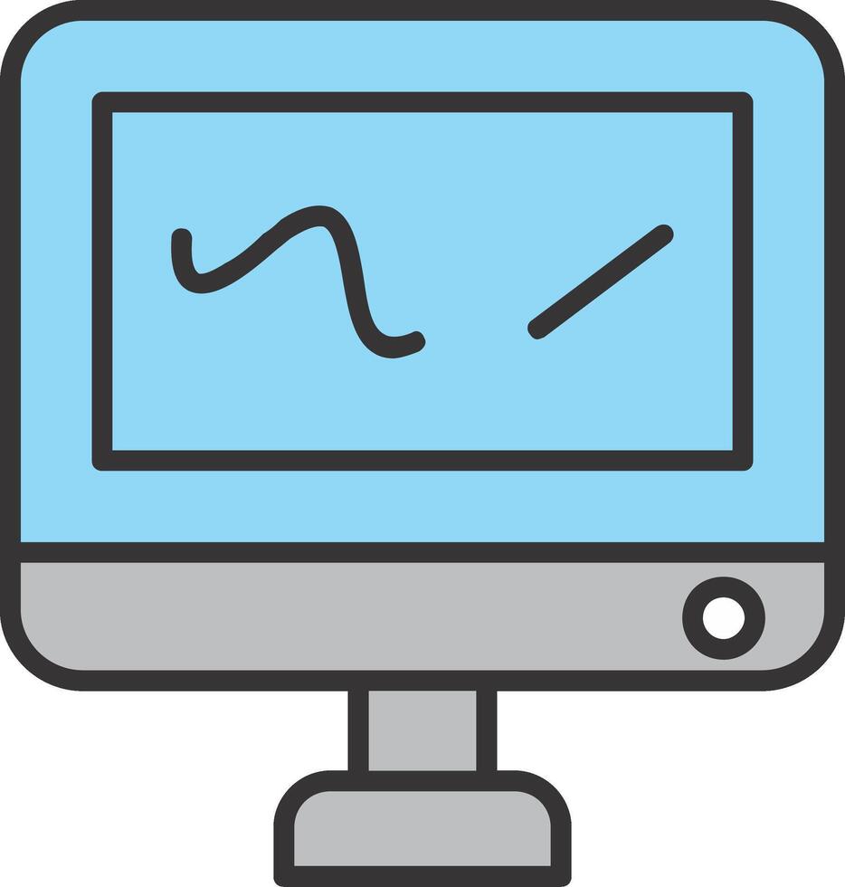 Digital Drawing Line Filled Icon vector