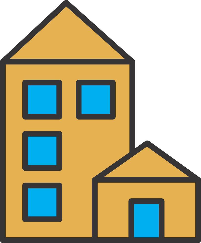 Architecture Line Filled Icon vector