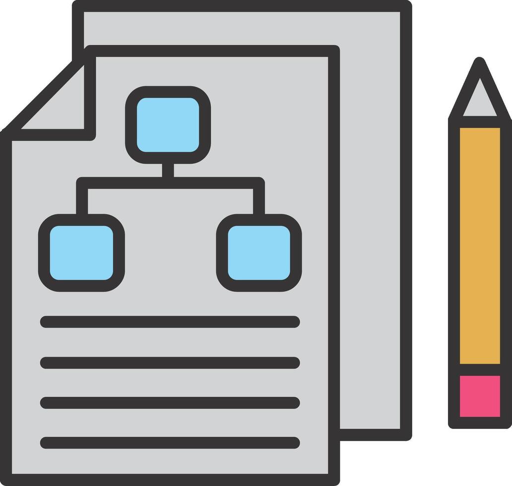 Project Planning Line Filled Icon vector